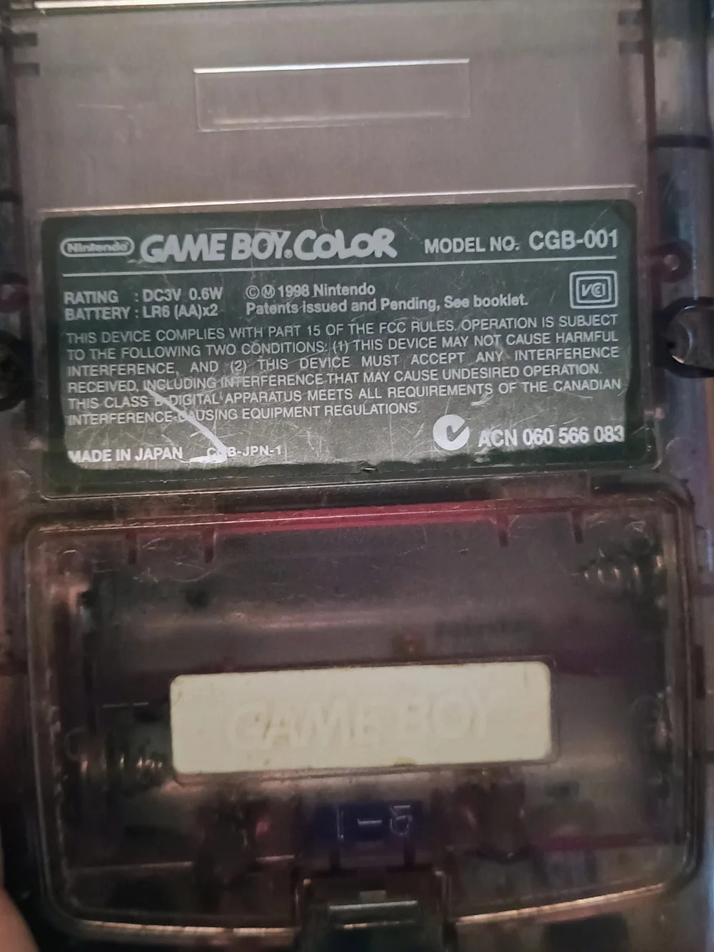 Nintendo Game Boy Color - Transparent Purple Shell
